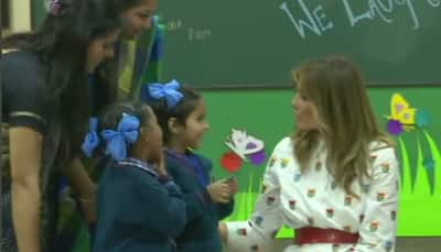  US First Lady Melania Trump attends Happiness programme at Delhi govt school in Moti Bagh area