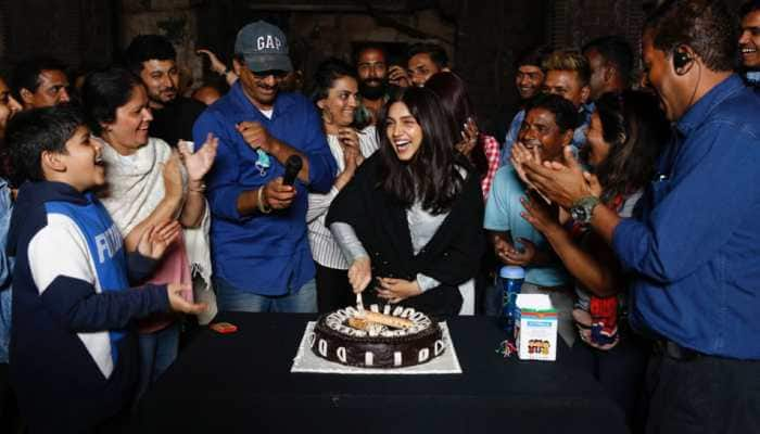 Inside Bhumi Pednekar&#039;s surprise celebrations on &#039;Durgavati&#039; sets