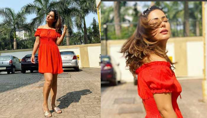 Hina Khan looks like a ray of eternal sunshine in off-shoulder dress - Pics inside