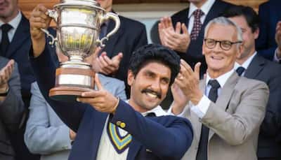 '83: Ranveer Singh as Kapil Dev lifts the World Cup trophy in new still from film