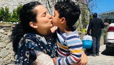 Kangana Ranaut showers nephew Prithvi with kisses as she arrives in Manali to spend time with family