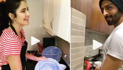 Not just Katrina Kaif, but Kartik Aaryan too is busy washing dishes at home in the times of coronavirus COVID-19 - Watch proof