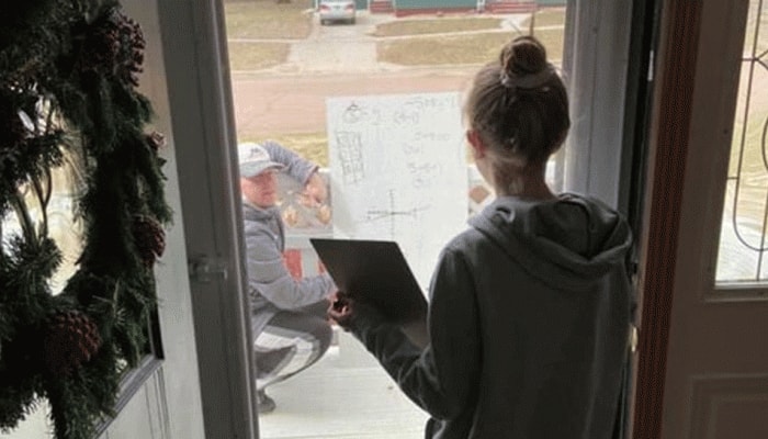 Math teacher shows up at student's house to give her Algebra lesson amid Coronavirus lockdown