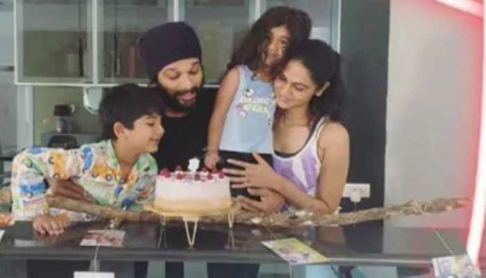 Inside Allu Arjun’s birthday celebrations with wife Sneha and kids Ayaan, Arha  - Pics