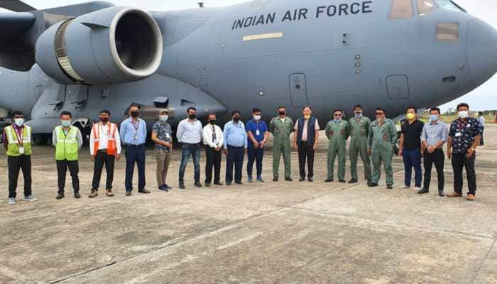 COVID-19L IAF C-17 globemaster drops 4th consignment of critical medical load in Nagaland&#039;s Dimapur airport