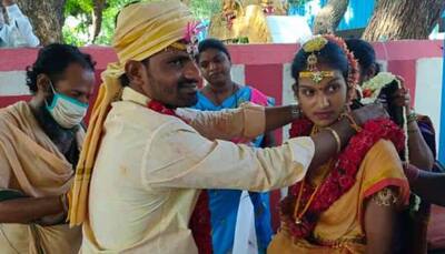 Amid coronavirus COVID-19 scare, couple tie knot in small ceremony in Andhra Pradesh's Tirupati