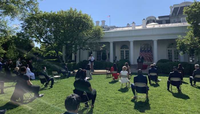 Hindu priest recites Vedic prayer at White House on US National Day of Prayer Service amid coronavirus COVID-19 pandemic