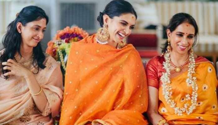 How lovely is this pic of Deepika Padukone with mother Ujjala, sister Anisha from her pre-wedding puja?