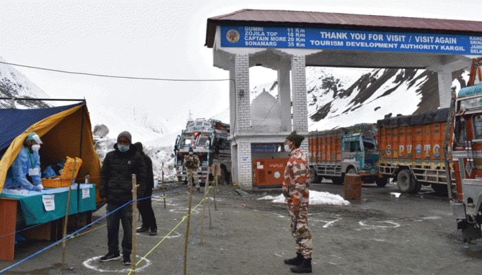  Indo-Tibetan Border Police escorts 900 supply trucks to Kargil from Zoji La in Ladakh amid coronavirus COVID-19 lockdown