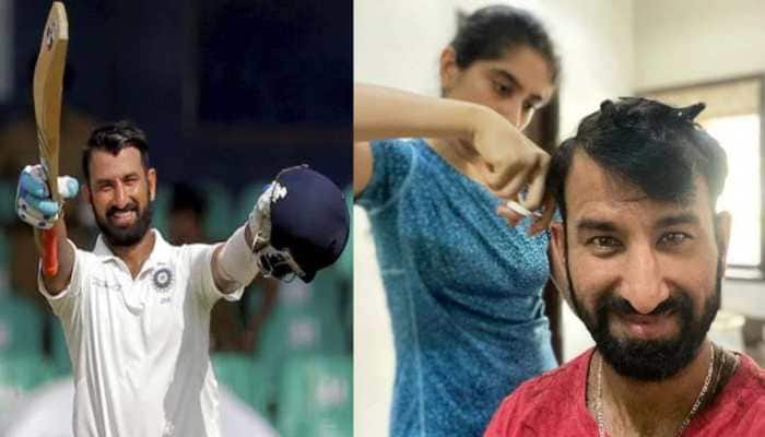 Cheteshwar Pujara gets haircut from wife, shares funny post on social media