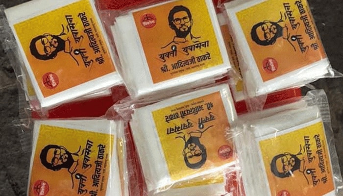 MNS attacks Shiv Sena after party workers distribute sanitary napkins with Aaditya Thackeray&#039;s photo