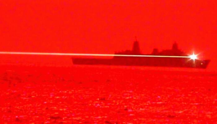 US Navy warship USS Portland tests laser weapon to destroy aircraft mid-air - Watch