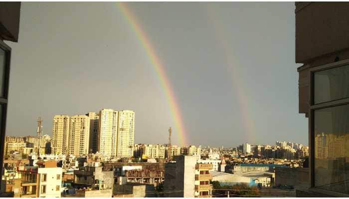 Double rainbows form in skies over Delhi, surrounding areas