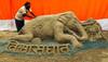 Artist from Bihar's Chhapra makes sand art seeking justice for dead Kerala elephant 