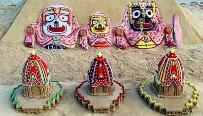 On Jagannath Rath Yatra 2020, Sudarsan Pattnaik pays tribute to Lord with breathtaking sand art creations at Puri beach 