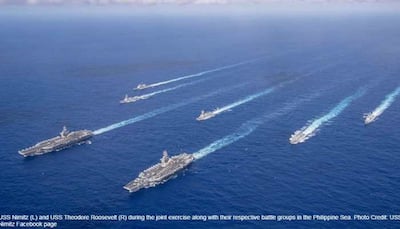 US Navy's nuclear-powered aircraft carriers USS Theodore Roosevelt, USS Nimitz conduct wargames near China's maritime border
