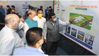 Rajnath Singh, Amit Shah, Arvind Kejriwal, visit DRDO built Sardar Vallabhbhai Patel COVID Hospital in Delhi 