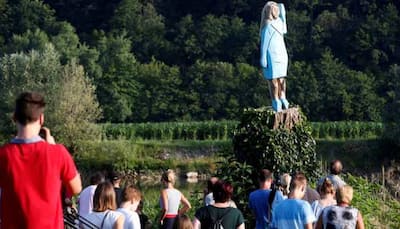 US first lady Melania Trump statue near her hometown in Slovenia set on fire