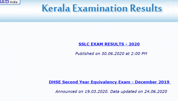 Kerala DHSE +2 results 2020 to be out at 2 PM on keralaresults.nic.in