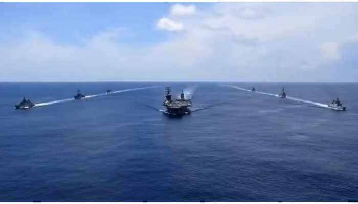 Indian Navy conducts passing exercise with US Navy&#039;s USS Nimitz nuclear-powered aircraft carrier; watch here