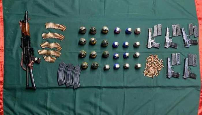 Huge cache of weapons, including warlike stores, recovered along LoC in Jammu and Kashmir's Baramulla district: Indian Army