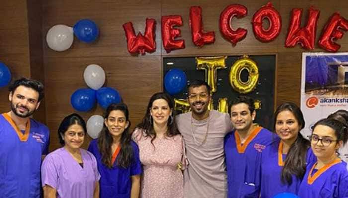 Hardik Pandya-Natasa Stankovic celebrate with hospital team in Gujarat, thank them for &#039;bringing baby in this world&#039;  - In Pics