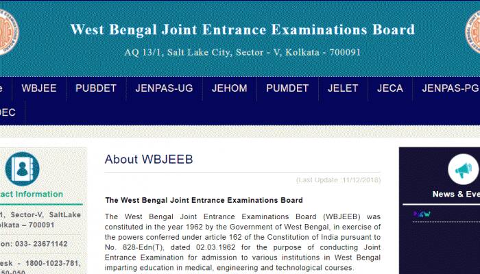 WBJEE 2020 West Bengal Joint Entrance Examination results on  wbjeeb.nic.in soon