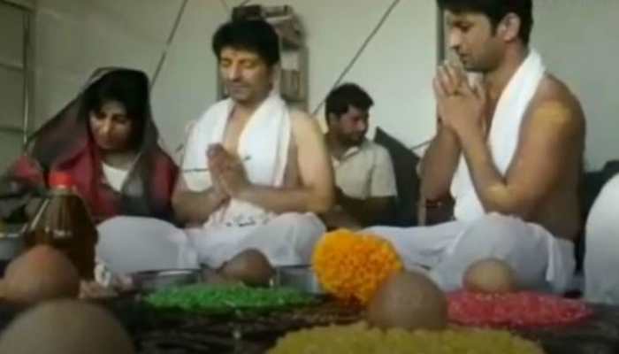 Sushant Singh Rajput, his sister Priyanka and her husband perform puja at his Mumbai home in this unseen viral video