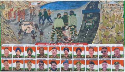 Paintings put up in Delhi's Connaught Place to pay tribute to 20 Galwan Valley martyrs on 74th I-Day