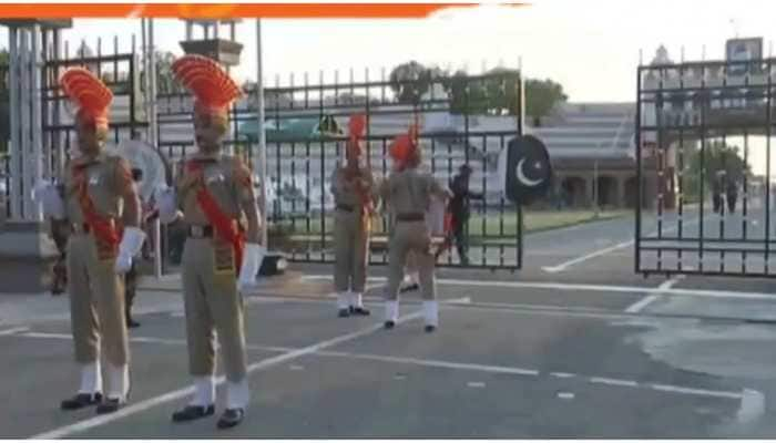 Beating retreat ceremony held at Attari-Wagah Border as part of I-Day celebrations