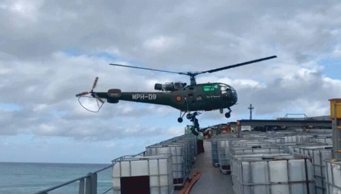 HAL-developed Dhruv helicopter being used to clean Mauritius oil spill