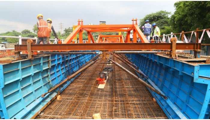 Delhi Metro begins casting work of U-girders on Aerocity –Tughlakabad corridor of Phase 4