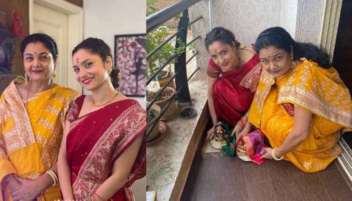 Ankita Lokhande and her mom perform Mahalaxmi puja at home, pray to Gauri-Ganpati in full Maharashtrian style - Watch