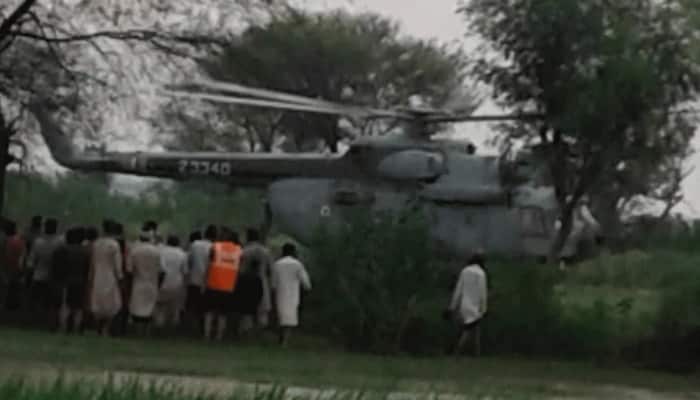 IAF helicopter rescues 7 people caught between floods for over 34 hrs in Jammu and Kashmir&#039;s Kathua