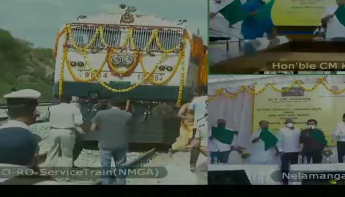 Karnataka CM BS Yediyurappa flags off first RORO train from Bengaluru to Solapur on August 30