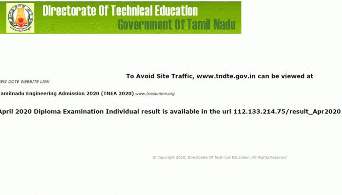 TNDTE Tamil Nadu Diploma result 2020 declared at tndte.gov.in: Check direct link here