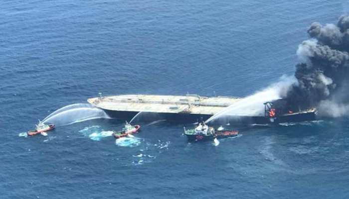 Indian Coast Guard helps Lankan Navy douse fire onboard oil tanker, 22 crew members rescued