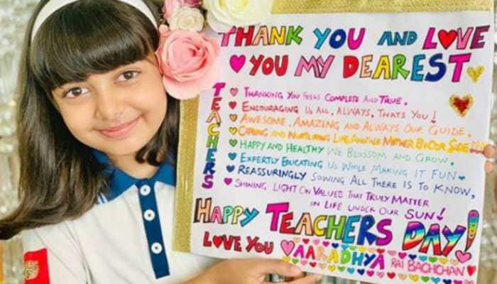 Aishwarya Rai Bachchan shares daughter Aaradhya&#039;s Teachers&#039; Day greeting. We are all hearts