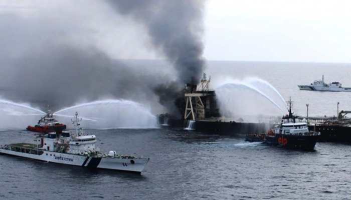 Fire on board MT New Diamond doused, says Indian Coast Guard; ship&#039;s rear-portion sinks by 3 feet