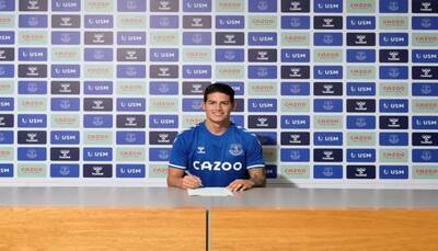 English Premier League side Everton sign Columbian midfielder James Rodriguez from Real Madrid on two-year deal 