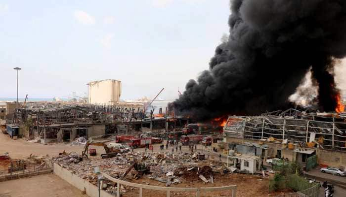 Big fire at Beirut port rattles residents a month after huge explosion