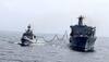 Indian warship INS Talwar undertakes refuelling with US Navy tanker in Arabian Sea