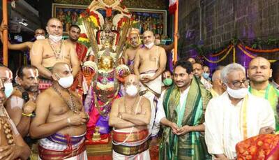 Andhra Pradesh CM YS Jagan Mohan Reddy offer 'vastrams' to Lord Sri Venkateswara on behalf of state government