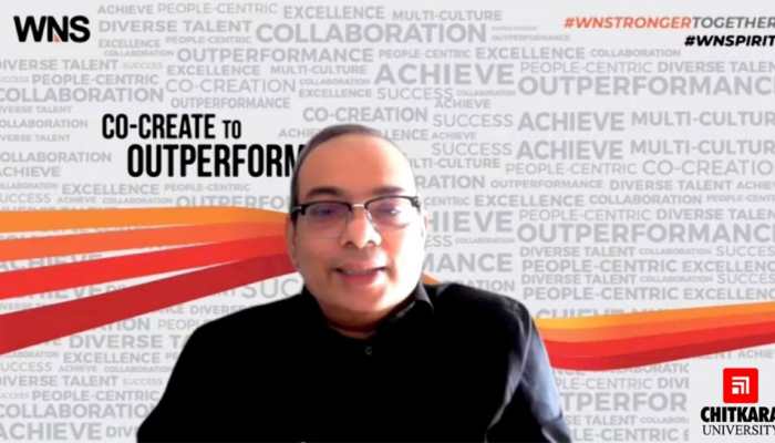 THE Group CEO of WNS Global Services and Ex-Chairman NASSCOM Mr. Keshav R. Murugesh interacts with Chitkara University students THE Group CEO of WNS Global Services and Ex-Chairman NASSCOM Mr. Keshav R. Murugesh interacts with Chitkara University students