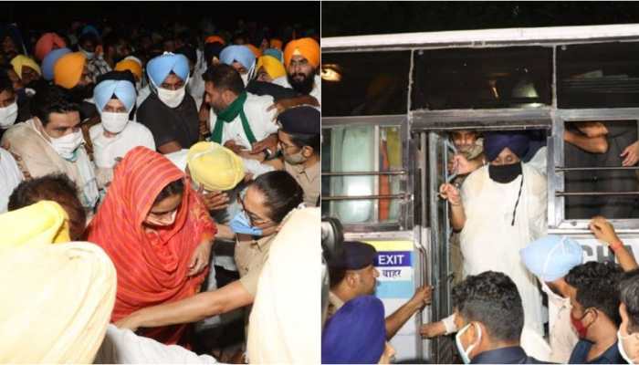 Shiromani Akali Dal leaders Sukhbir Badal, Harsimrat Kaur detained in Chandigarh for protesting against farm laws