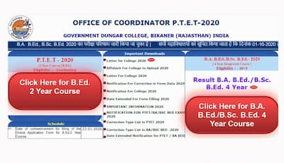 Rajasthan PTET exam 2020: Result announced; check ptetdcb2020.com