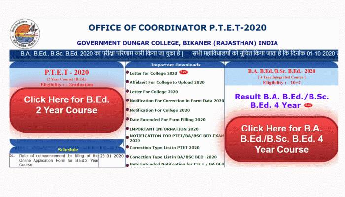 Rajasthan PTET exam 2020: Result announced; check ptetdcb2020.com