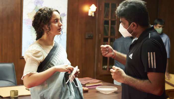 Kangana Ranaut is happy to be back at work, shares pics from 'Thalaivi' set