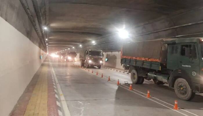 Indian Army convoy passes through newly-built Atal Tunnel - Watch