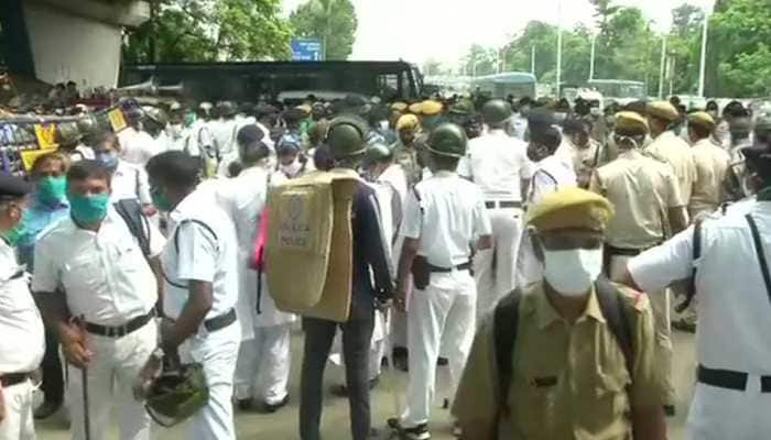 Bengal BJP workers, cops clash during &#039;Nabanna Chalo&#039; protest march; tear gas, water cannons used to disperse mob